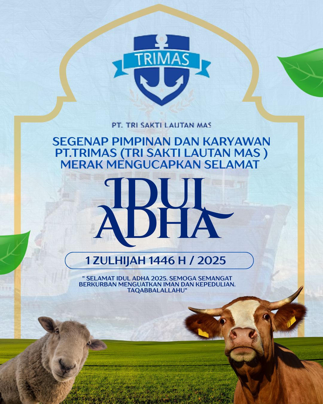 PT Tri Mas Lautan Mas Cabang Merak Mengucapkan Selamat Hari Raya Idul Adha 1446 H / 2025 M