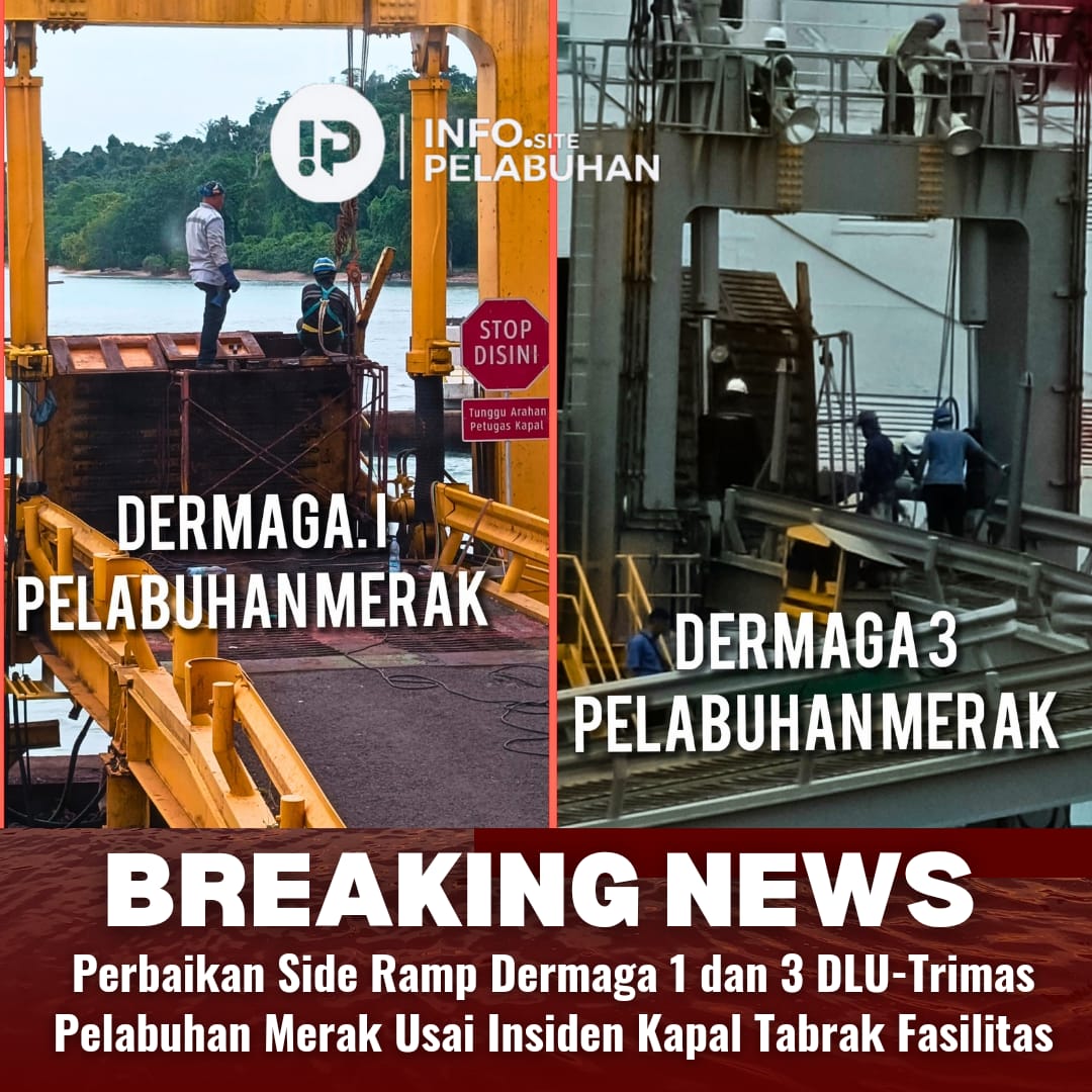 Perbaikan Side Ramp Dermaga 1 dan 3 DLU-Trimas Pelabuhan Merak Usai Insiden Kapal Tabrak Fasilitas