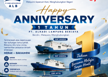 Anniversary ke-1 PT Alhadi Lampung Berjaya, Tiga Armada Siap Layani Penyeberangan Merak-Bakauheni